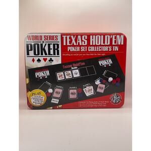 Excalibur World Series of Poker Texas Hold'Em Poker Set Collector's Tin USED